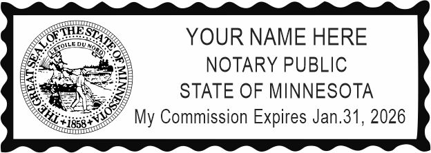 ELECTRONIC MINNESOTA NOTARY SEAL 
Electronic copy of a Minnesota Notary that complies with all state requirements.  We will e-mail you your electronic notary stamp shortly after you place your order.