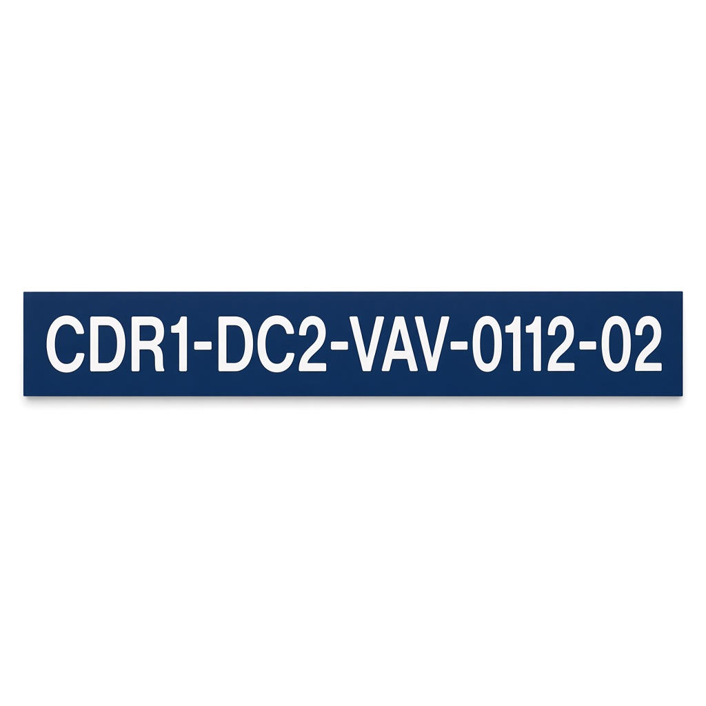 data center label for machines and parts
