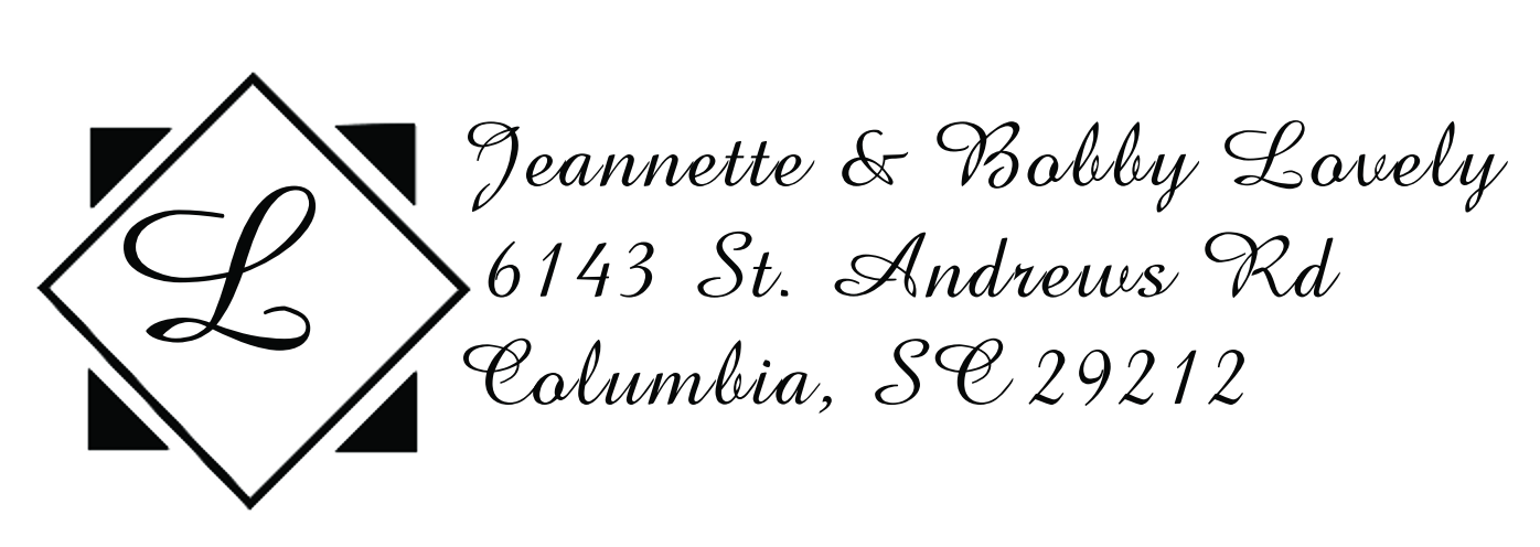 Monogram Address Stamp Style 32