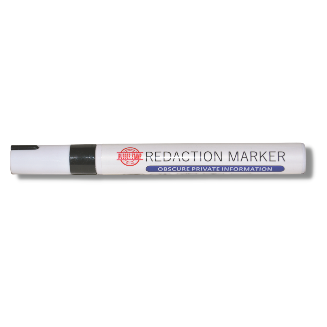 Obscure your private information with this Sioux Falls Rubber Stamp Redaction Marker.  Permanent ink that won't come off!  Better coverage than a sharpie!!