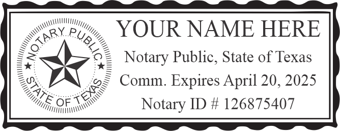 TEXAS NOTARY STAMP.  COMPLIES WITH ALL STATE REQUIREMENTS. THOUSANDS OF IMPRESSIONS!! GREAT QUALITY